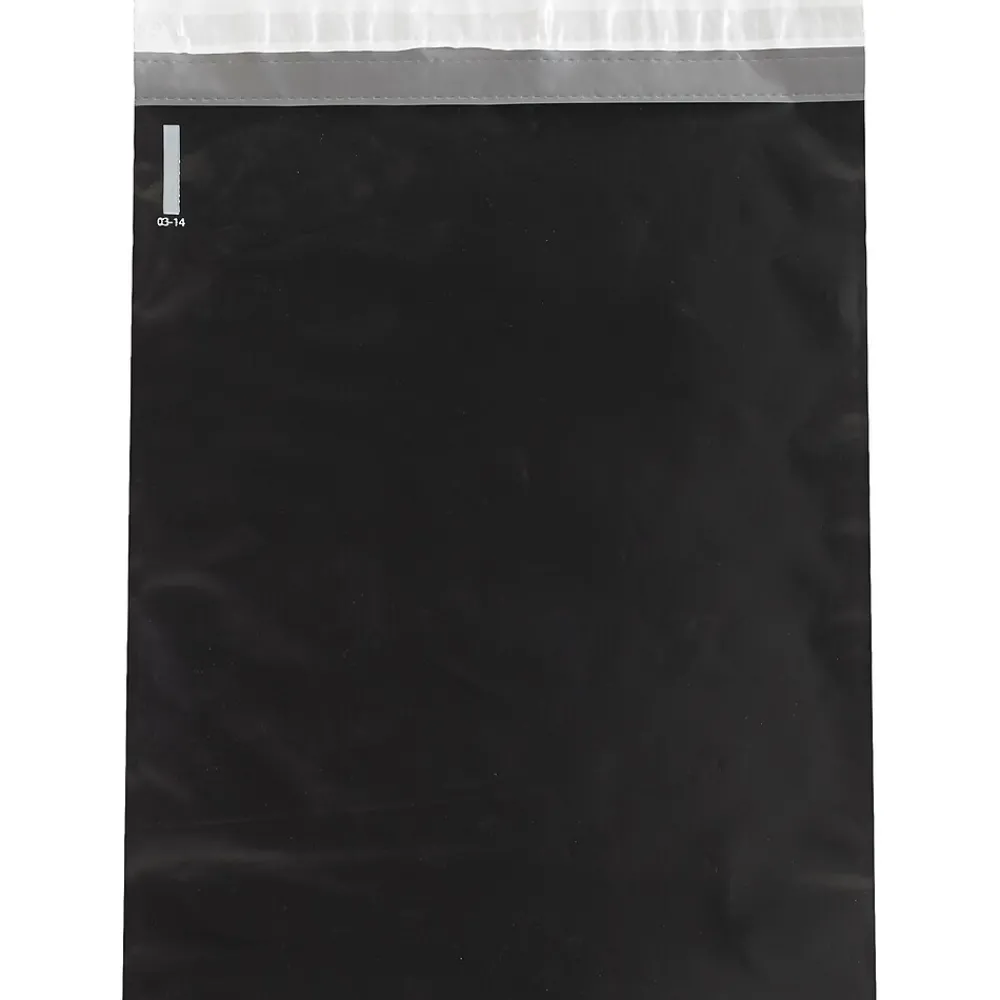 Clearance Partners Brand Colored Poly Mailers, Black, 12" x 15-1/2", 100/Case