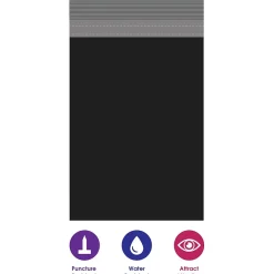 Clearance Partners Brand Colored Poly Mailers, Black, 12