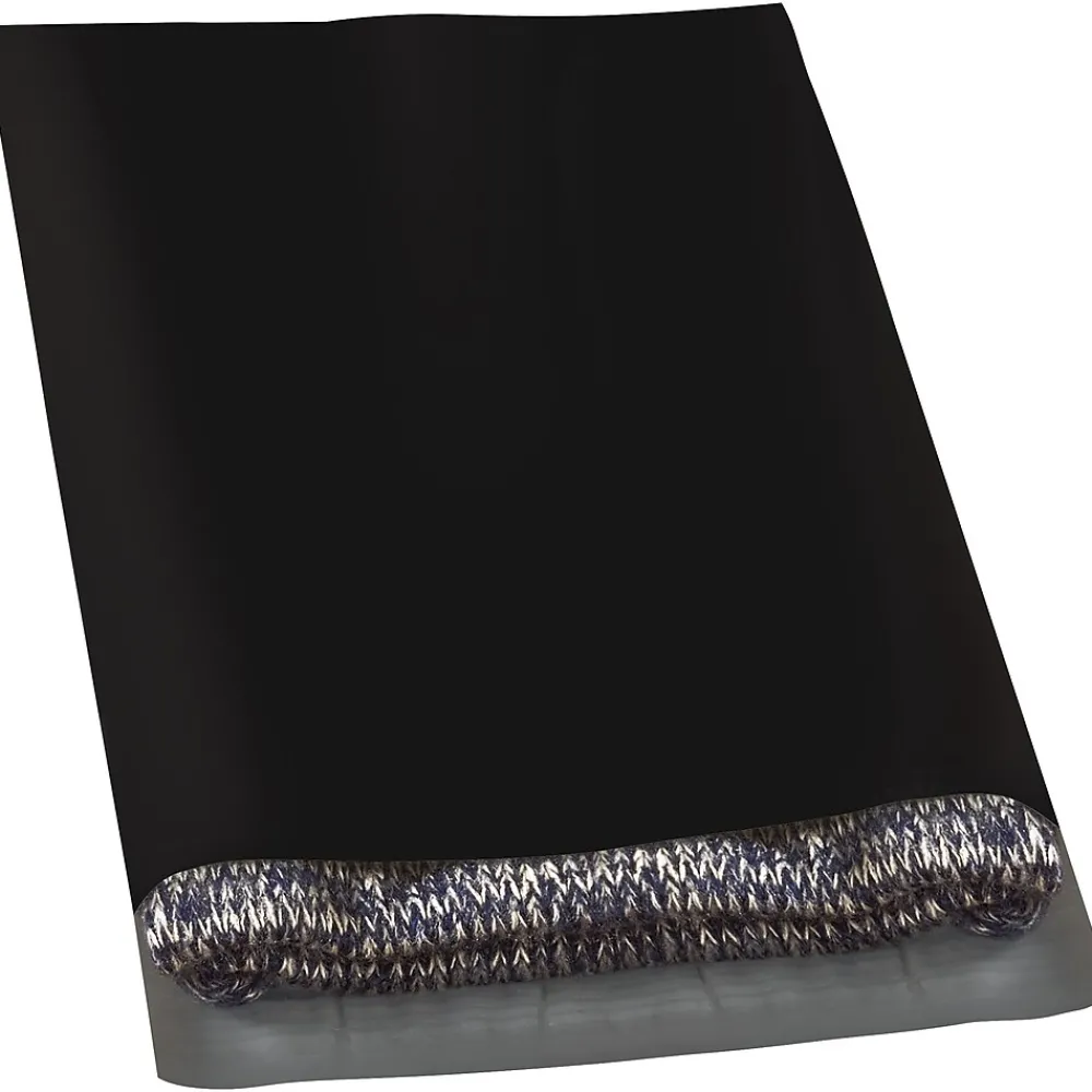 Clearance Partners Brand Colored Poly Mailers, Black, 12" x 15-1/2", 100/Case
