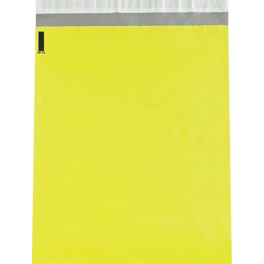 Online Partners Brand Colored Poly Mailers, Yellow, 12" x 15-1/2", 100/Case