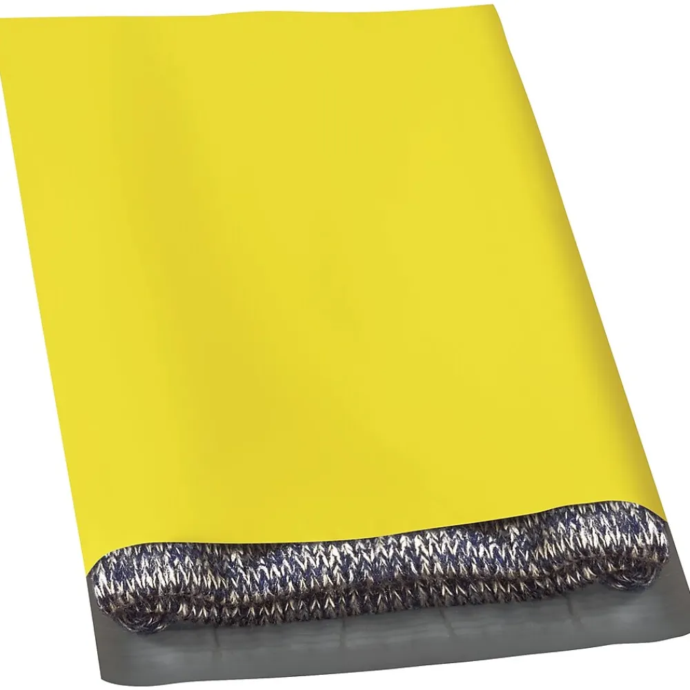 Online Partners Brand Colored Poly Mailers, Yellow, 12" x 15-1/2", 100/Case