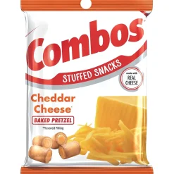Combos Cheddar Cheese Pretzel Baked Snacks 6.3 oz. Bags, 12 Bags/Carton (42005)