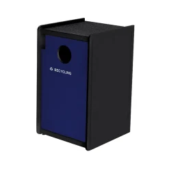 EarthCraft Single-Stream Recycling Station, 32-Gallon, Black/Blue (71SLFR32-01863)<Commercial Zone Sale