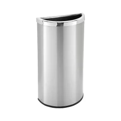 Precision Series Half Moon Indoor Trash Can, Stainless Steel, 8 Gal. (780929)<Commercial Zone