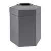 Products® PolyTec Series 45gal Hex Waste Container, Gray (737203)<Commercial Zone Best