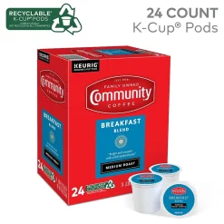 Community Coffee Breakfast Blend Coffee Keurig® K-Cup® Pods, Medium Roast, 24/Box (5000374324)