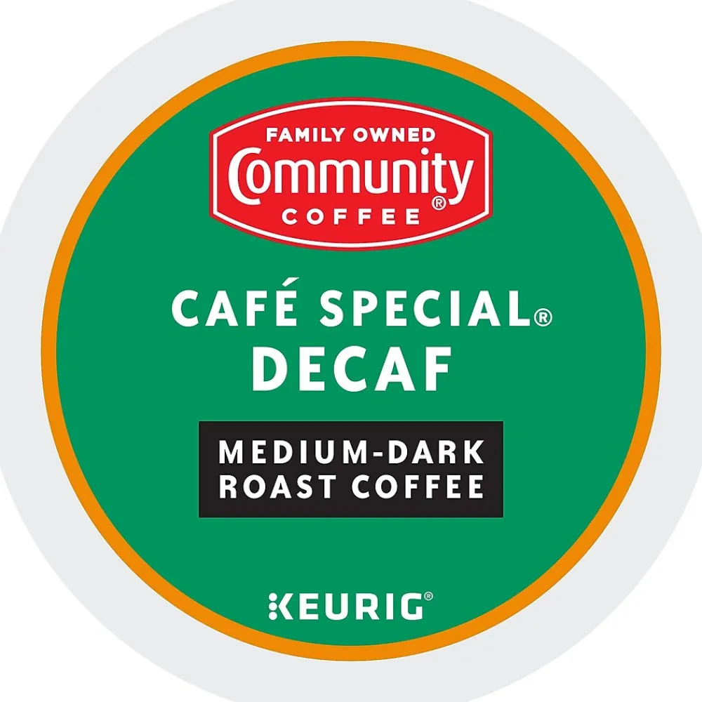 Community Coffee Cafe Special Decaf Coffee Keurig® K-Cup® Pods, Medium Dark Roast, 24/Box (5000374327)