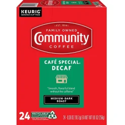 Community Coffee Cafe Special Decaf Coffee Keurig® K-Cup® Pods, Medium Dark Roast, 24/Box (5000374327)
