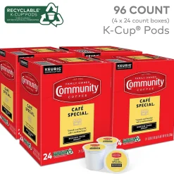 Community Coffee Cafe Special Coffee, Keurig K-Cup Pod, Medium-Dark Roast, 96/Carton (5000374325CT)