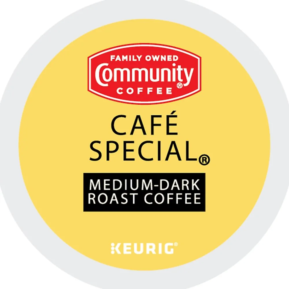 Community Coffee Cafe Special Coffee, Keurig K-Cup Pod, Medium-Dark Roast, 96/Carton (5000374325CT)