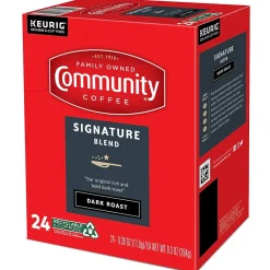 Community Coffee Signature Blend Coffee Keurig® K-Cup® Pods, Dark Roast, 24/Box (5000374328)
