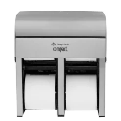 Compact 4-Roll Quad Coreless Toilet Paper Dispenser by GP PRO, Stainless Steel (56748)<Georgia-Pacific Best