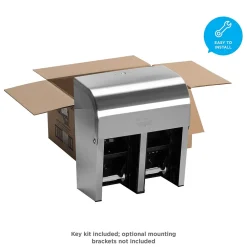 Compact 4-Roll Quad Coreless Toilet Paper Dispenser by GP PRO, Stainless Steel (56748)<Georgia-Pacific Best