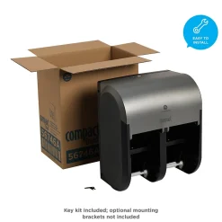 Compact 4-Roll Quad Coreless Toilet Paper Dispenser by GP PRO, Faux Stainless (56746A)<Georgia-Pacific Sale