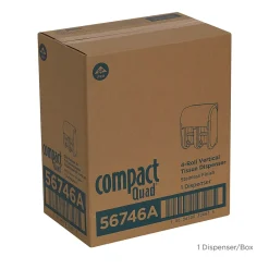 Compact 4-Roll Quad Coreless Toilet Paper Dispenser by GP PRO, Faux Stainless (56746A)<Georgia-Pacific Sale