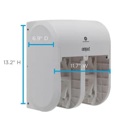 Compact 4-Roll Quad Coreless Toilet Paper Dispenser by GP PRO, White (56747A)<Georgia-Pacific