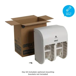 Compact 4-Roll Quad Coreless Toilet Paper Dispenser by GP PRO, White (56747A)<Georgia-Pacific