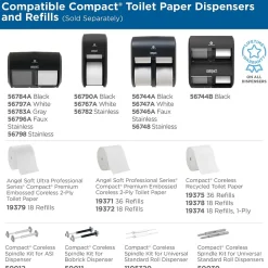 Compact® 4-Roll Quad Coreless Toilet Paper Dispenser by GP PRO, Black, 11.750” W x 6.900” D x 13.250” H (56744B)<Georgia-Pacific New