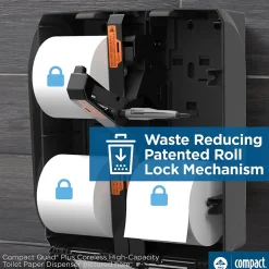 Compact® 4-Roll Quad Coreless Toilet Paper Dispenser by GP PRO, Black, 11.750” W x 6.900” D x 13.250” H (56744B)<Georgia-Pacific New