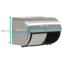 2-Roll Side-by-Side Coreless Toilet Paper Dispenser by GP PRO, Stainless (56798)<Compact Clearance
