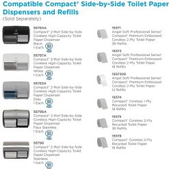 Compact 2-Roll Side-by-Side Coreless Toilet Paper Dispenser by GP PRO, Black (56784A)<Georgia-Pacific Clearance