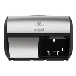 Compact 2-Roll Side-by-Side Coreless Toilet Paper Dispenser by GP PRO, Faux Stainless, (56796A)<Georgia-Pacific Discount