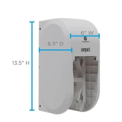 Compact 2-Roll Vertical Coreless Toilet Paper Dispenser by GP PRO, White (56767A)<Georgia-Pacific