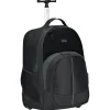 Targus Compact Rolling Backpack, 19 1/3" x 7 1/2" x 13 4/10", Polyester, Black