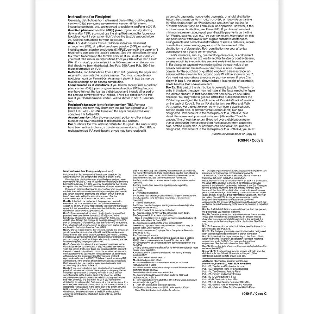 Tax Forms*ComplyRight 2024 1099 Tax Form, 2-Part, 2-Up, 50/Pack (514450)