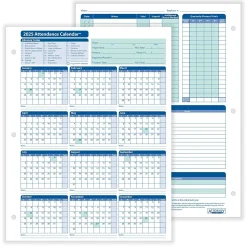 Hr Forms*ComplyRight 2025 Attendance Calendar Set, 200 Forms/Pack (A1411W16PK200)