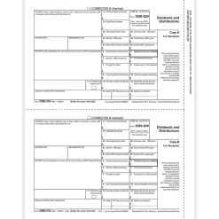 Tax Forms*ComplyRight 2024 1099-DIV Tax Form, 1-Part, 2-Up, Recipient Copy B, 50/Pack (513150)