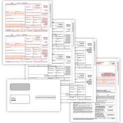 Tax Forms*ComplyRight 2024 1099-INT Tax Form Envelopes, 4-Part, 2-Up, Copies A, B, C, 10/Pack (6106E10)