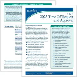Hr Forms*ComplyRight 2025 Time Off Request and Approval Form, 2-Part, 50 Forms/Pack (A0030)