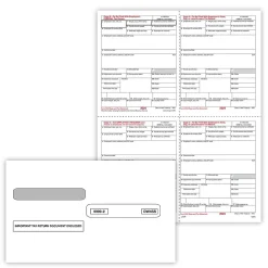 Tax Forms*ComplyRight 2024 W-2 Tax Form Envelopes/Recipient Copy Only, 1-Part, 4-Up, Copy B, C, 2 and 2 combined, 50/Pack (5205E)
