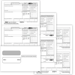 Tax Forms*ComplyRight 2024 W-2 Tax Form Envelopes/Recipient Copy Only, 3-Part, 2-Up, Copy B, C/2, D/1, 25/Pack (5647E25)