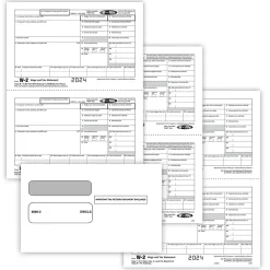 Tax Forms*ComplyRight 2024 W-2 Tax Form Envelopes/Recipient Copy Only, 5-Part, 2-Up, Copy B, C/2, D/1, 25/Pack (5648E25)