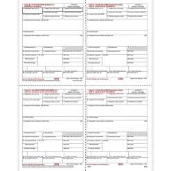 Tax Forms*ComplyRight 2024 W-2 Tax Form, 1-Part, 4-Up, Copy B, C, 2, 500/Pack (5205B)