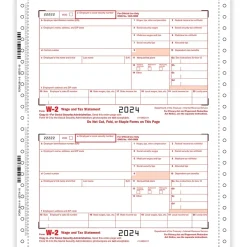 Tax Forms*ComplyRight 2024 W-2 Tax Form, 6-Part, 2-Up, Employer Copy A, 1/D, B, C, 2, 1/D, 25/Pack (9811625)