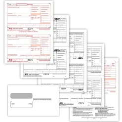 Tax Forms*ComplyRight 2024 W-2 Tax Form Tax Form Set with Envelopes, 8-Part, 2-Up, 50/Pack (95218E)