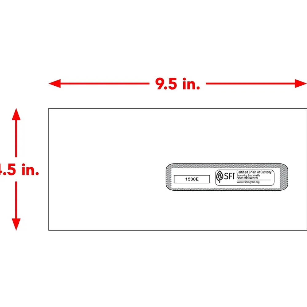 Outlet ComplyRight CMS-1500 Gummed #10 Document Envelopes, 4 1/2" x 9 1/2", White, 500/Box (1500E)