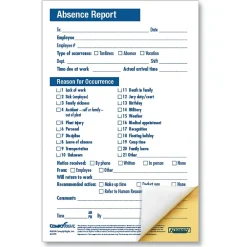 Hr Forms*ComplyRight Compact 2-Part Absence Report, Pack of 50 (A2151)