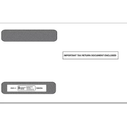 Tax Forms*ComplyRight Double Window Envelope for W-2 (5218) Tax Form, 5.63" x 9", White/Black, 100/Pack (51511)