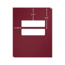 Pocket Folders|ComplyRight Double-Window Tax Presentation Folder, Burgundy, 50/Pack (FBU11)