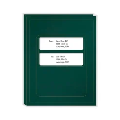 Pocket Folders|ComplyRight Double-Window Tax Presentation Folder, Emerald Green, 50/Pack (FG04)