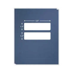 Pocket Folders|ComplyRight Double-Window Tax Presentation Folder, Midnight Blue, 50/Pack (FMB32)