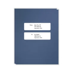 Pocket Folders|ComplyRight Double-Window Tax Presentation Folder, Midnight Blue, 50/Pack (FMB32)