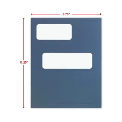 Pocket Folders|ComplyRight Double-Window Tax Presentation Folder, Blue, 50/Pack (FB01)