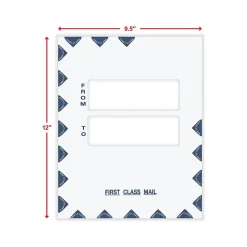 ComplyRight First Class Peel & Seal Tax Envelope, 9.5" x 12", White/Blue, 50/Pack (PEO41)