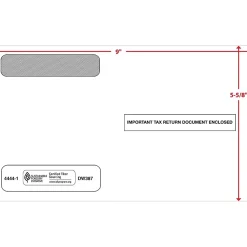 Best ComplyRight Moistenable Glue Security Tinted Double-Window Tax Envelopes, 5 5/8" x 9", 50/Pack (4444150)