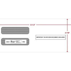 Discount ComplyRight Moistenable Glue Security Tinted Double-Window Tax Envelopes, 3 7/8" x 8.5", 50/Pack (3333150)